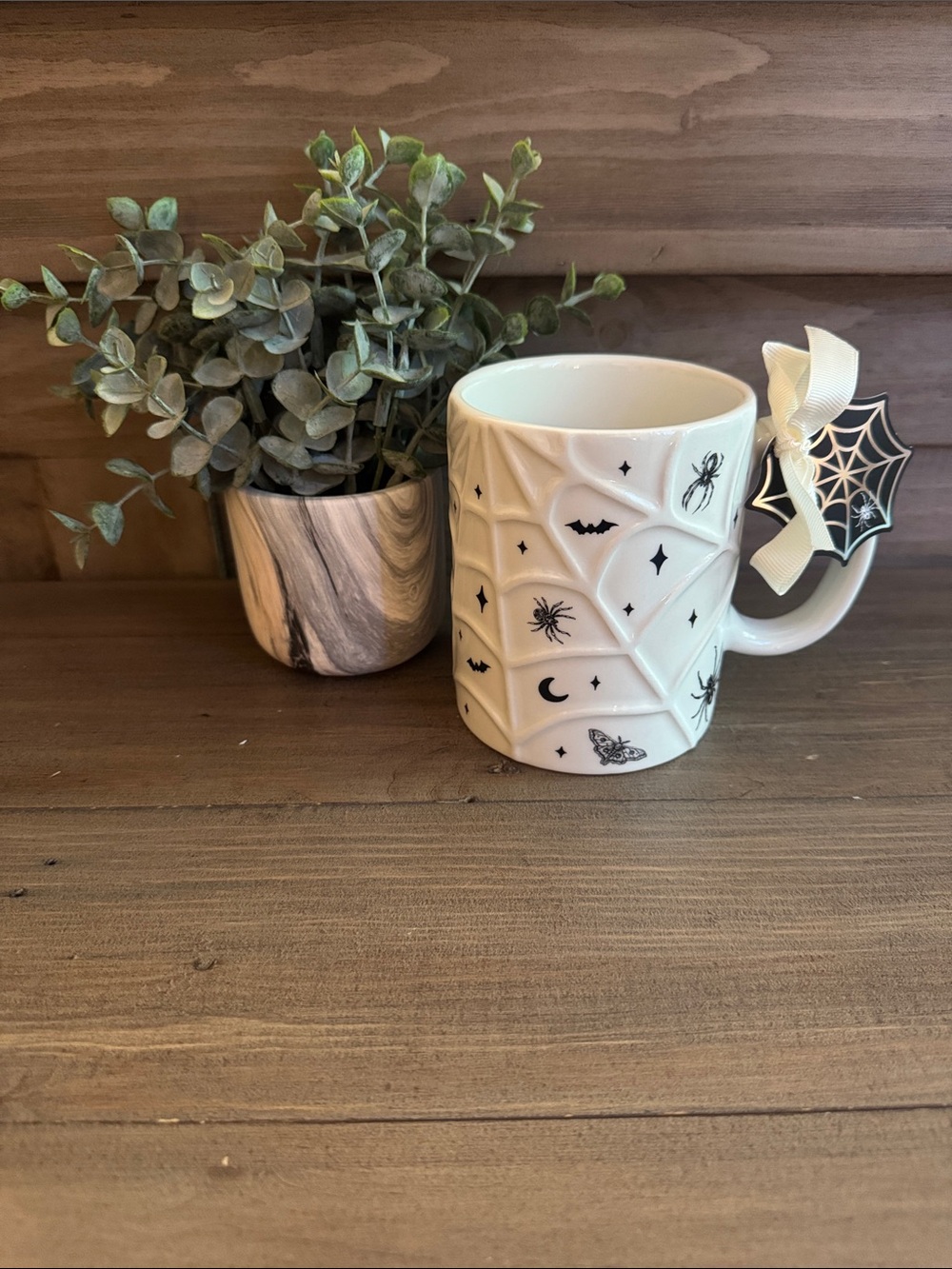 Sunday Morning Ceramics Halloween Spiderweb Mug